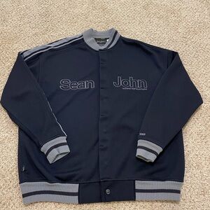 Vintage Sean John Jacket Adult Large Black Spellout Y2K